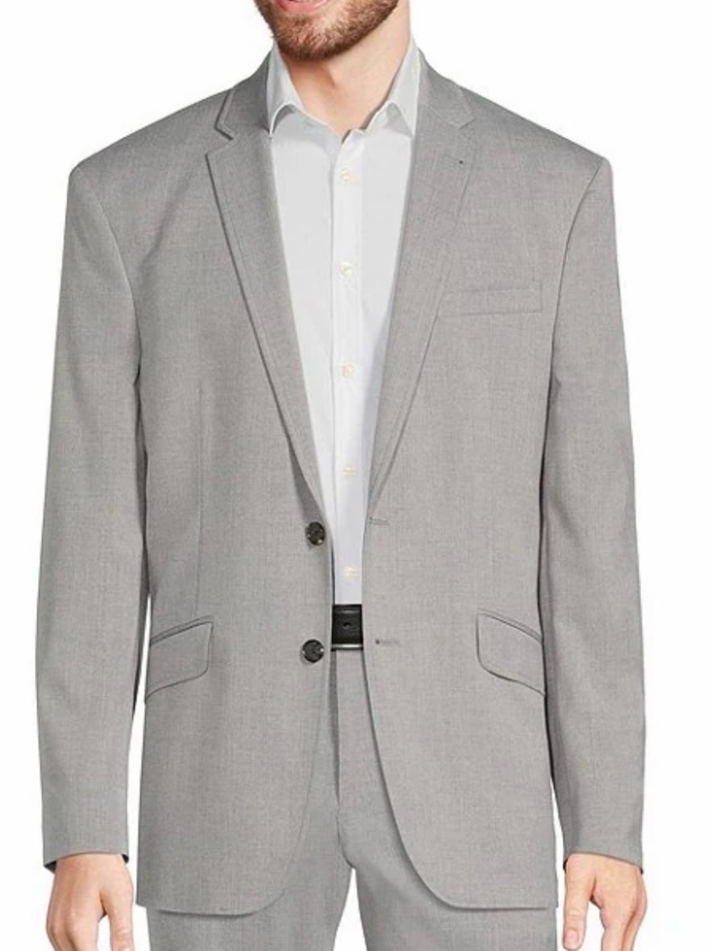 Murano Essentials Gray Men's Two-Button Suit (LG) & Pants (34x32)